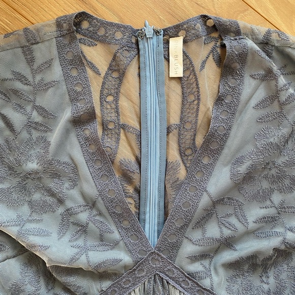 Pink blush blue maternity dress - Picture 3 of 4